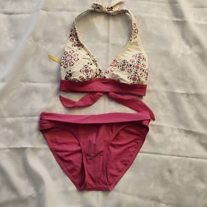 Lolë Oahu Floral Pattern Bikini Top and Solid Bottom